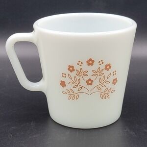 VTG Pyrex Brown Summer Impressions 10 Oz. Coffee White Mug